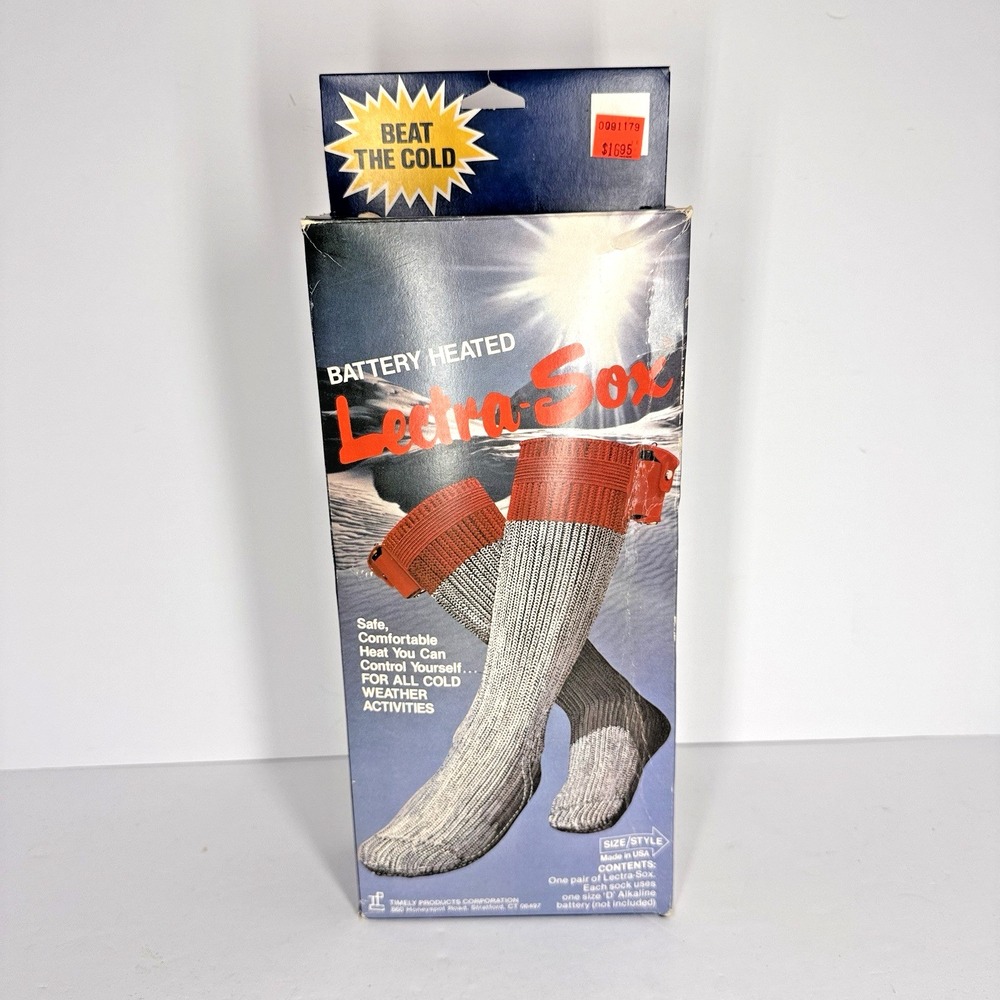 Vintage Lectra-Sox Battery Heated Socks W Box For Parts Repair Untested‎